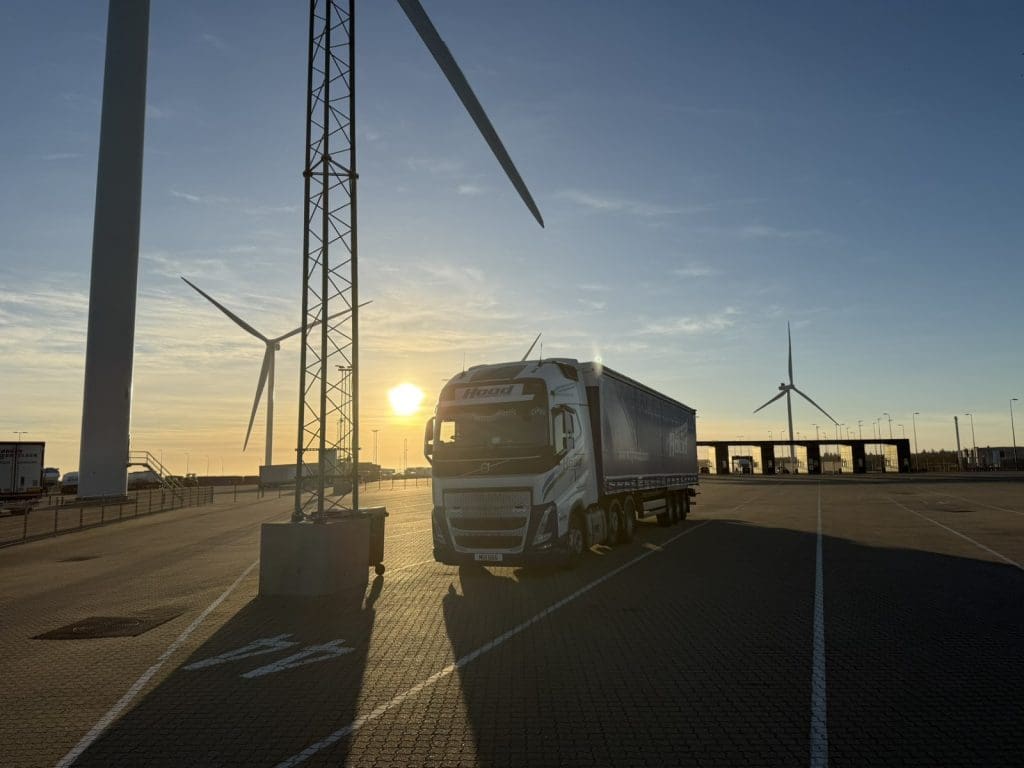 tjhood-kristiansand-norway.jpg A lorry from TJ Hood's European fleet making a stop in Kristiansand, Norway